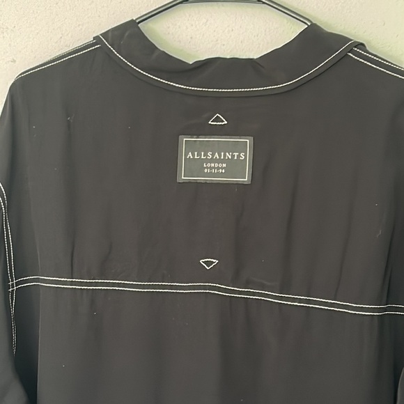 NWT All Saints Vita shirt dress. Black, women’s size 6. Fabulous dress. - Picture 5 of 8